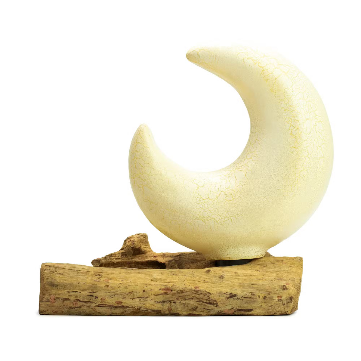 DriftGlow Grey Half Moon Lamp | Natural Driftwood