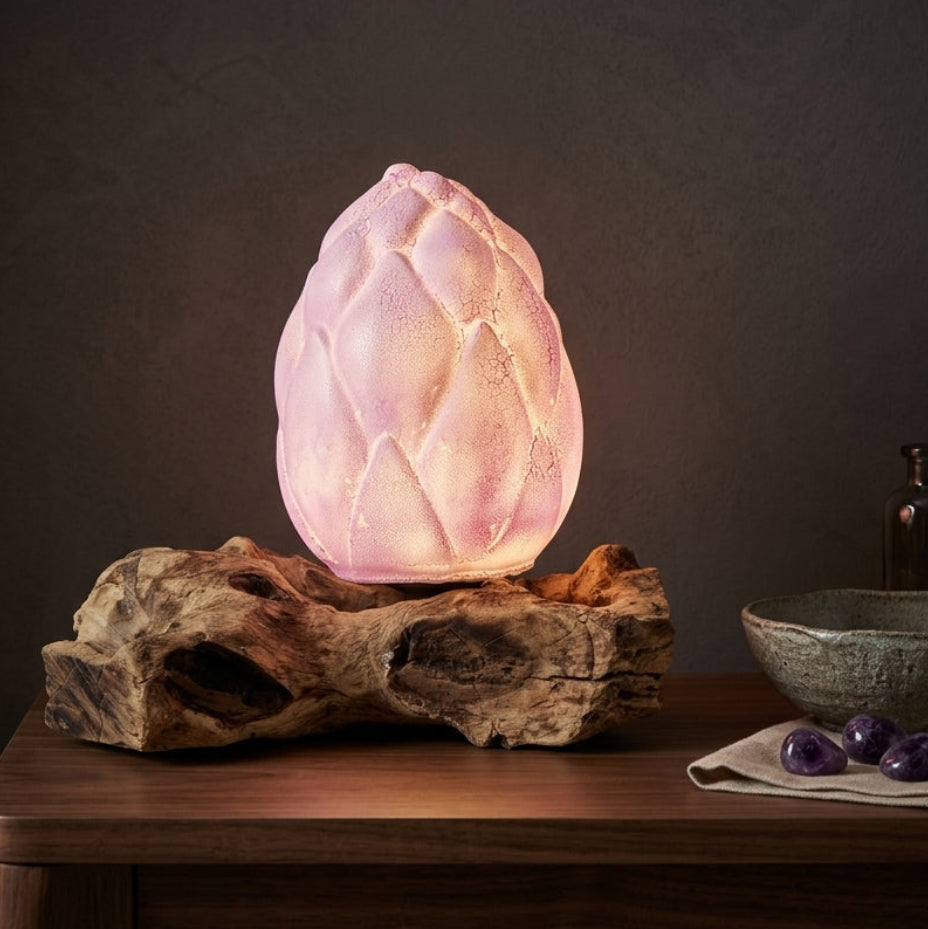 DriftGlow Crackle Lotus Flower Lamp – Purple