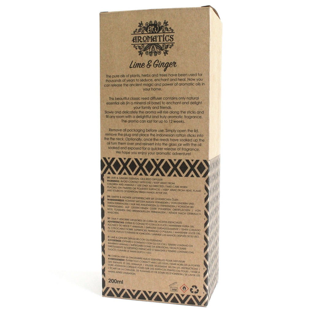 Lime & Ginger Essential Oil Reed Diffuser – 200ml | Natural Home Fragrance