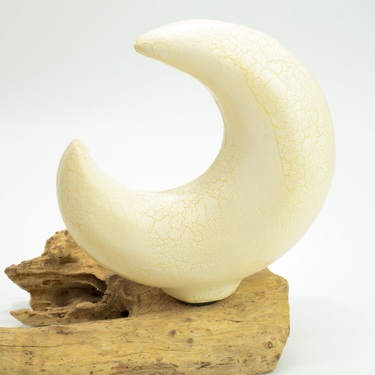 DriftGlow Grey Half Moon Lamp | Natural Driftwood