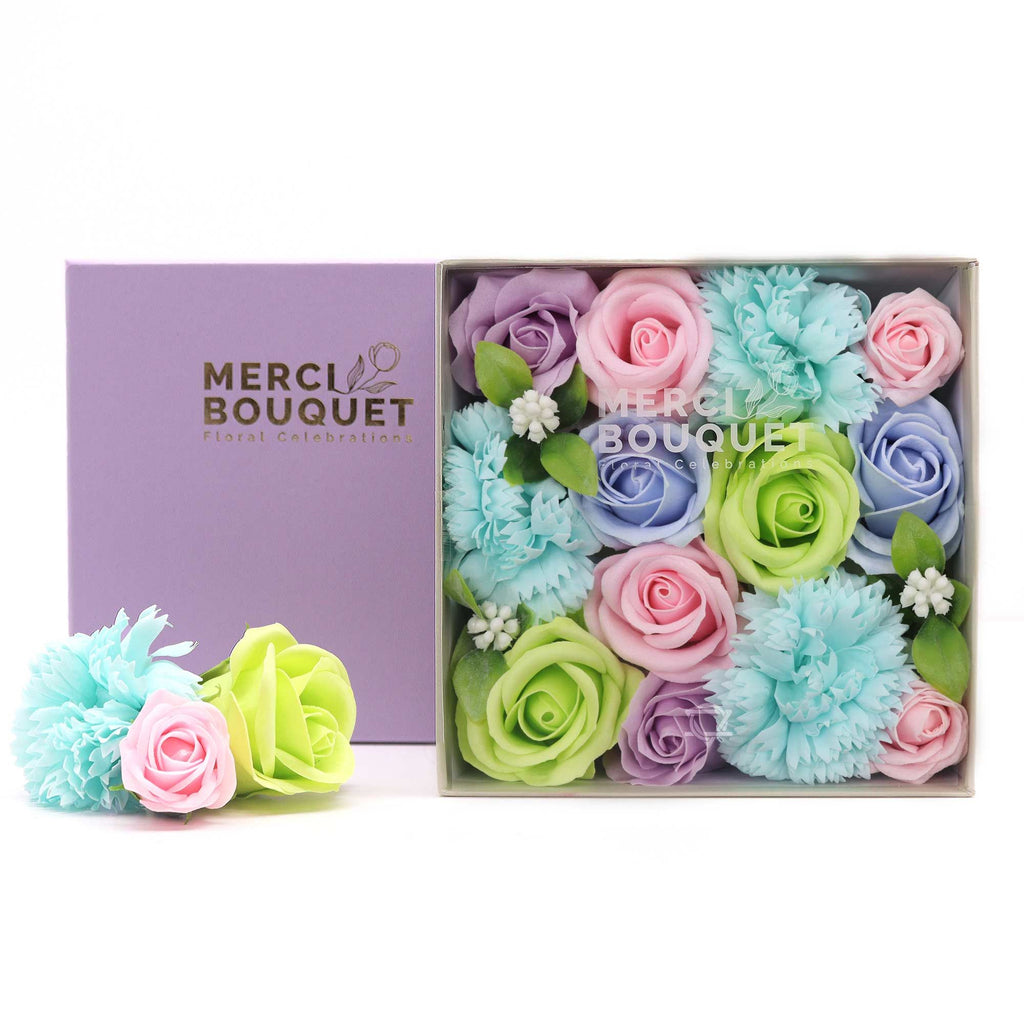 Luxury Blue Soap Flower Gift Box | Baby Blessings New Baby Gift