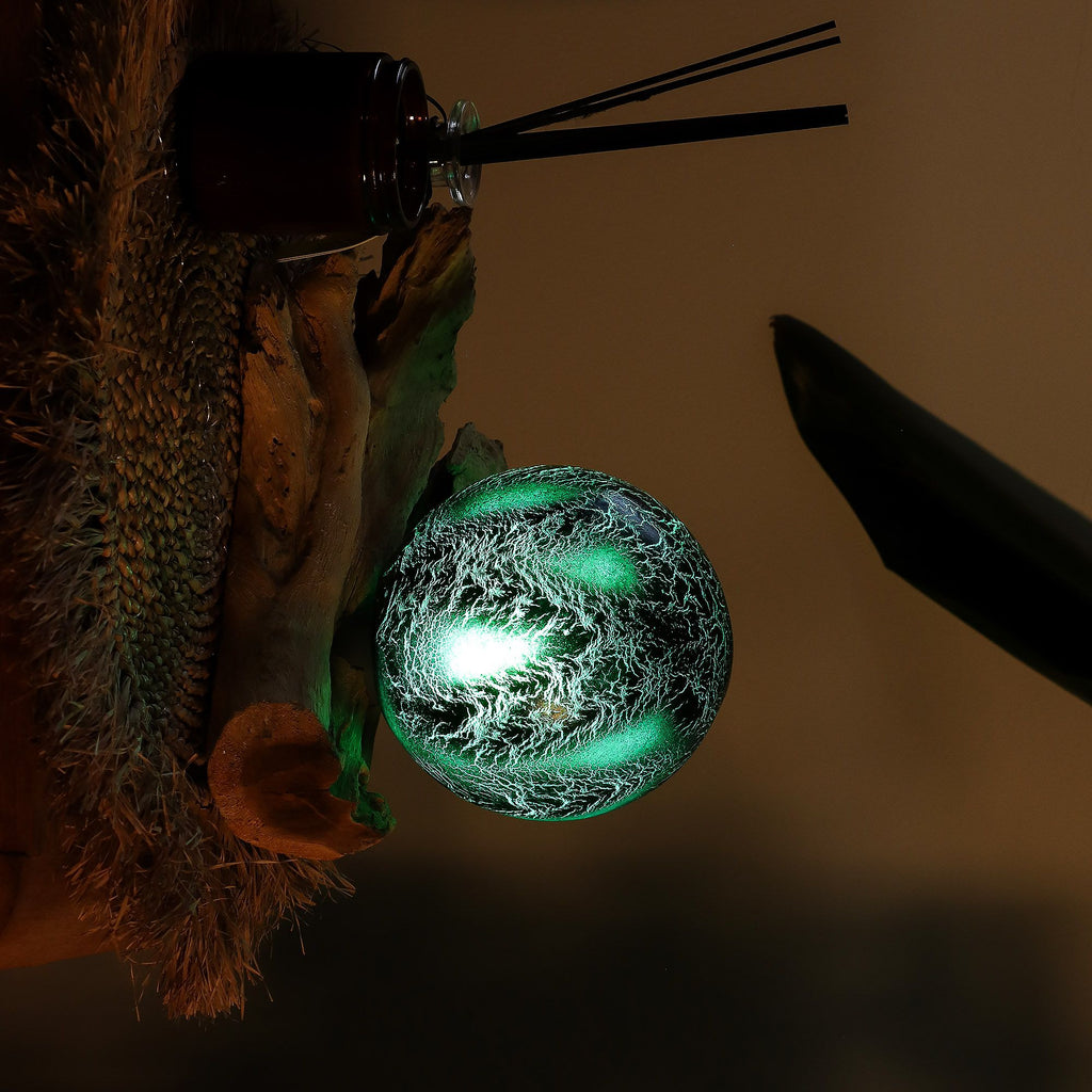 DriftGlow Emerald Crackle Lamp | Green Driftwood Lamp
