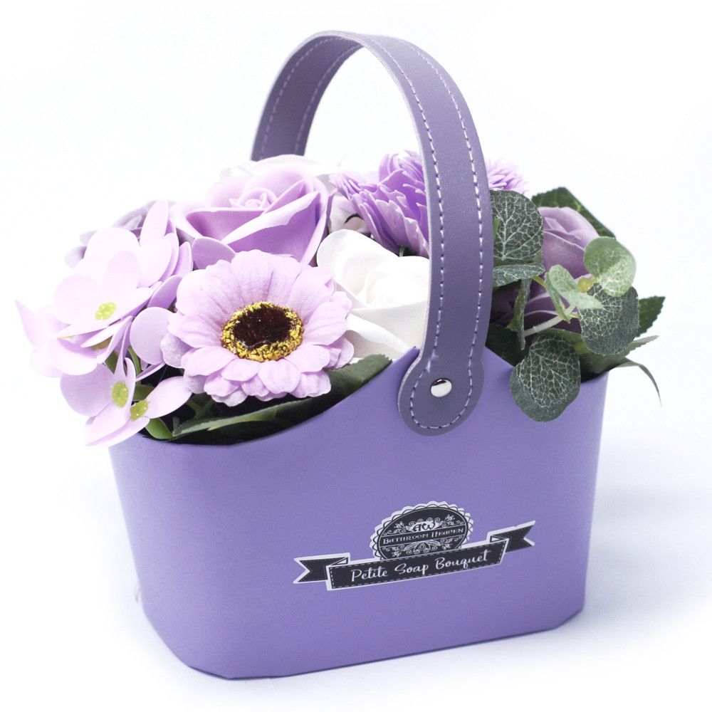 Luxury Soft Lavender Soap Flower Petite Basket | Elegant Floral Gift for Every Occasion