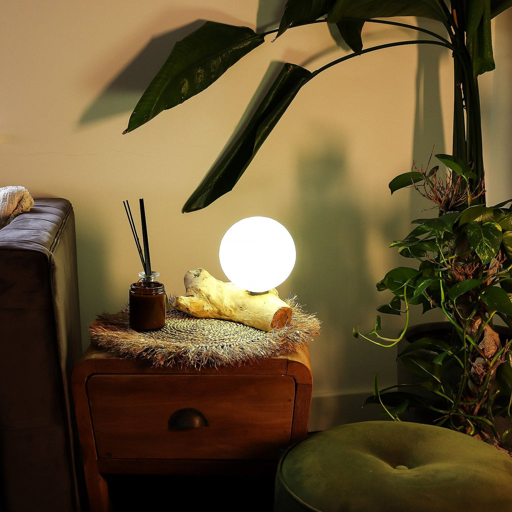 DriftGlow Cotton Luna Lamp – Ivory