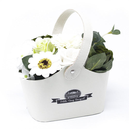 Luxury Pastel Green Soap Flower Petite Basket | Elegant Floral Gift for Every Occasion