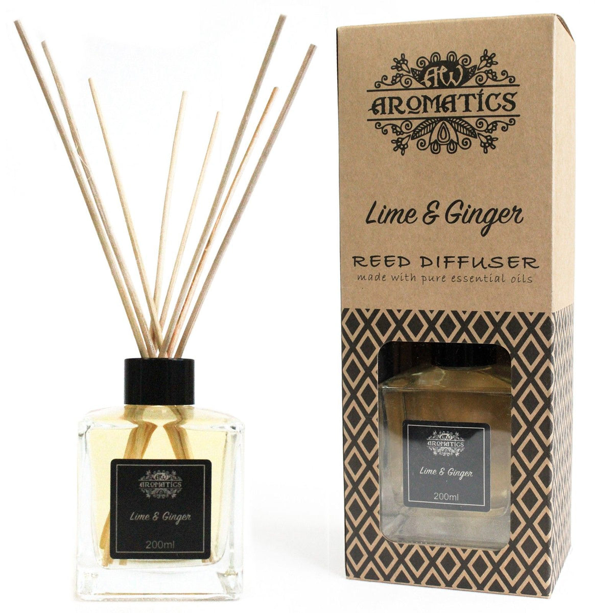 Lime & Ginger Essential Oil Reed Diffuser – 200ml | Natural Home Fragrance