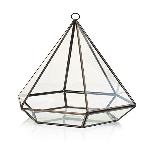 Large Diamond Glass Terrarium – Decorative Plant Terrarium