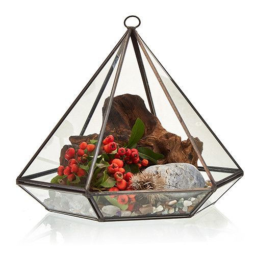 Large Diamond Glass Terrarium – Decorative Plant Terrarium